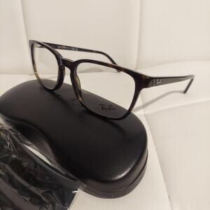 Ray-Ban RX5418 56-19-150 Women's Black Havana Full Square 56mm Eyeglasses NWOT